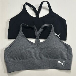 2 Puma Women's Black and Gray Sports Bras